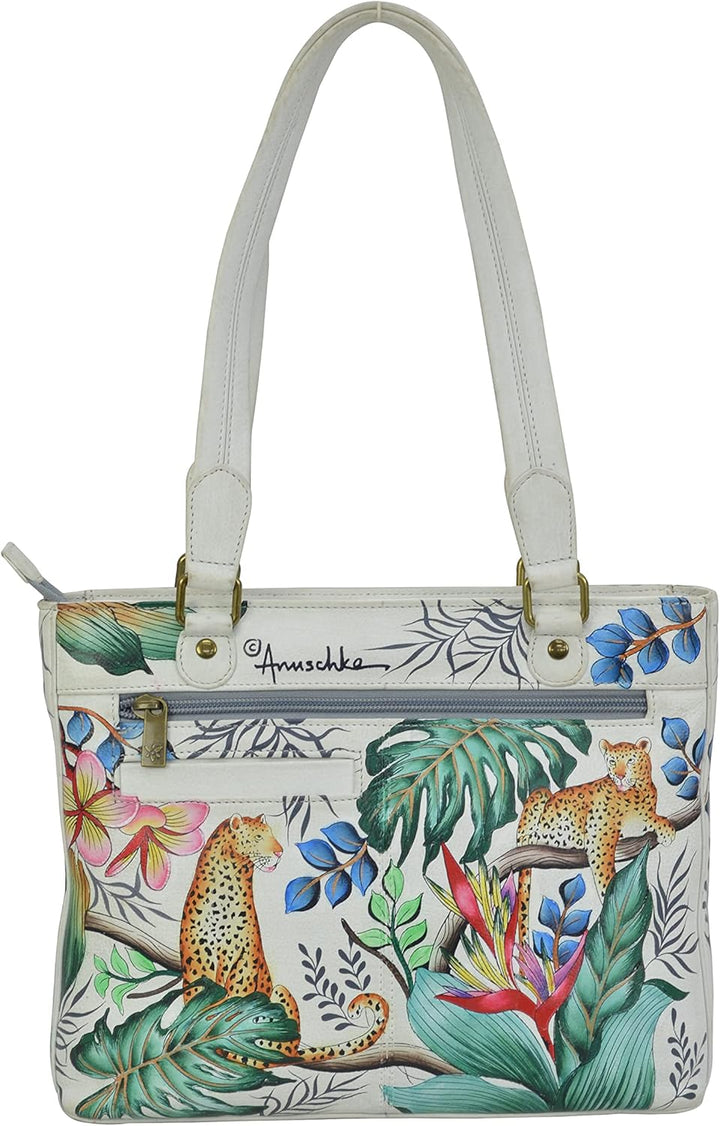 Anuschka Women's Messenger bag aus Echtleder, klein ?Handbemalte Handwerkskunst | Floral Charm