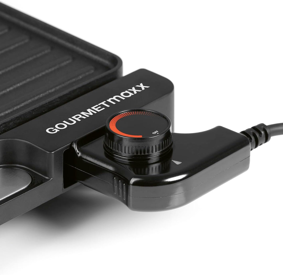 GOURMETmaxx elektrischer Tischgrill | Rauchfreier Elektrogrill 2200W | Grillplatte mit 2 Grillfläche