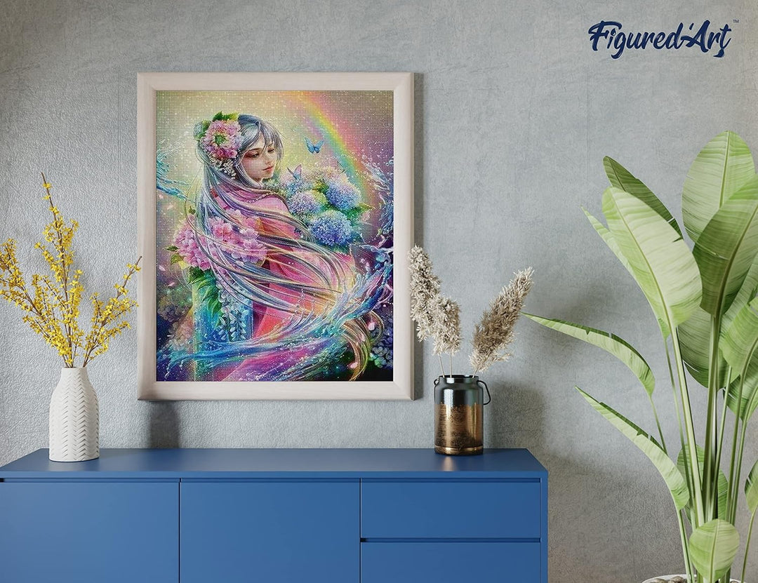Figured'Art Diamond Painting Erwachsene 40x50cm Ganze Leinwand gerollt Bunte Frau 5D Bilder Eckige S