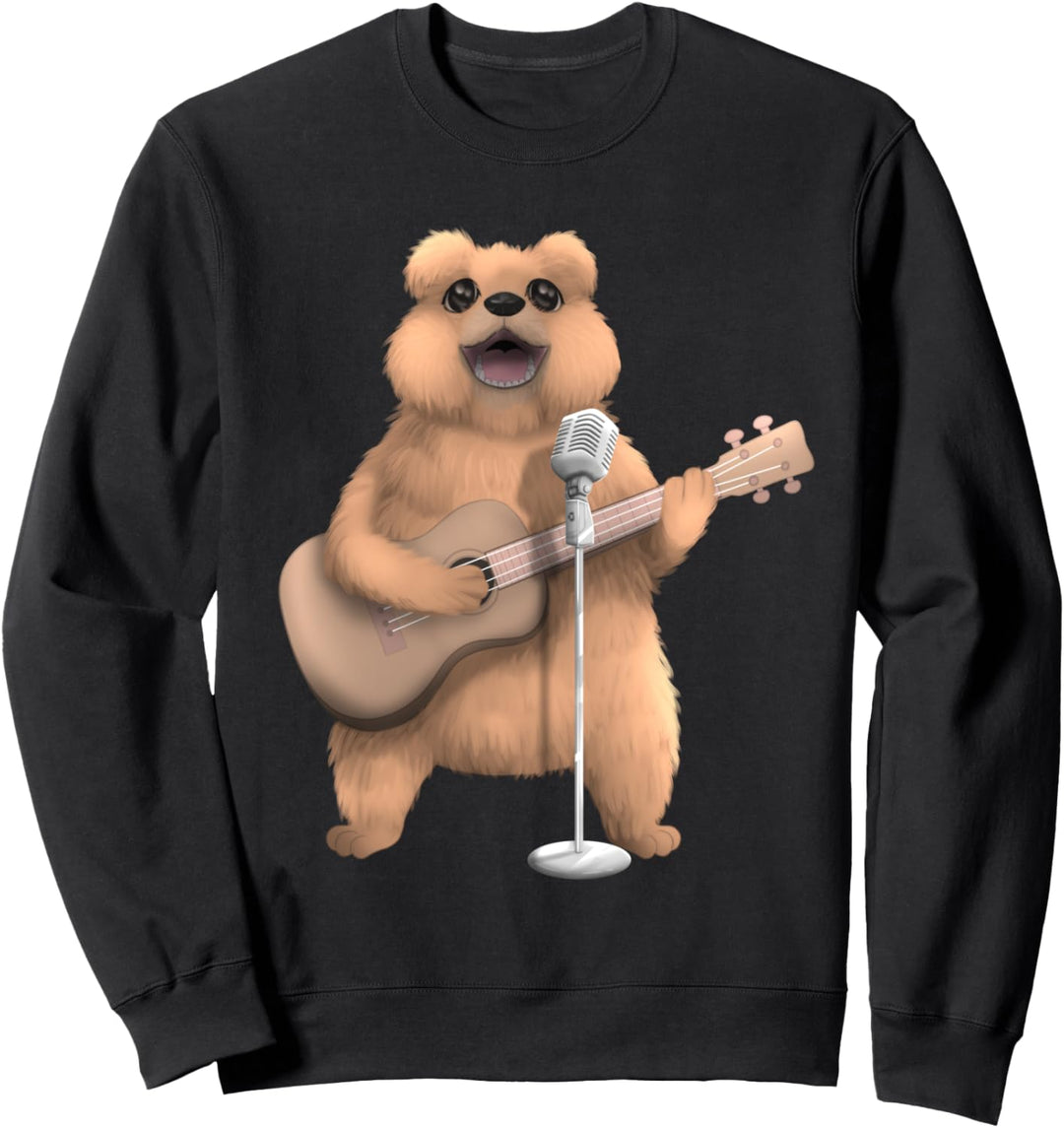 Grizzly Bear Singing Guitar Player Musician Music Guitarist Sweatshirt
