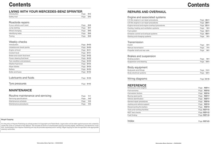 Mercedes-Benz Sprinter Diesel (95 - Apr 06) Haynes Repair Manual, Taschenbuch