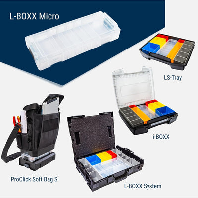 L-BOXX Micro – Transparente, stapelbare Kleinteilebox - Sortierbox mit flexiblen Trennwänden 259 x 1