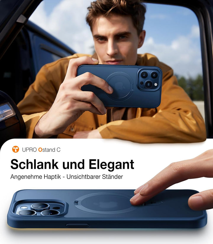 TORRAS Ostand All-in-One für iPhone 15 Pro Max Hülle für MagSafe (Stärkste Magnetkraft, Unsichtbarer