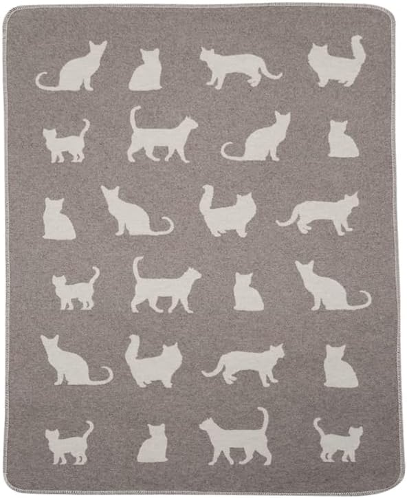 David Fussenegger Haustierdecke 'Katzensilhouetten' 70 x 90 cm Rauch