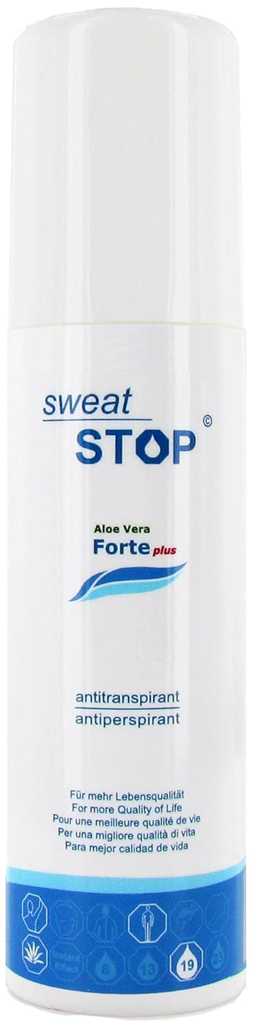 SweatStop Aloe Vera FORTE PLUS Antitranspirant Achsel Spray 100ml gegen SEHR starkes Schwitzen - Ant