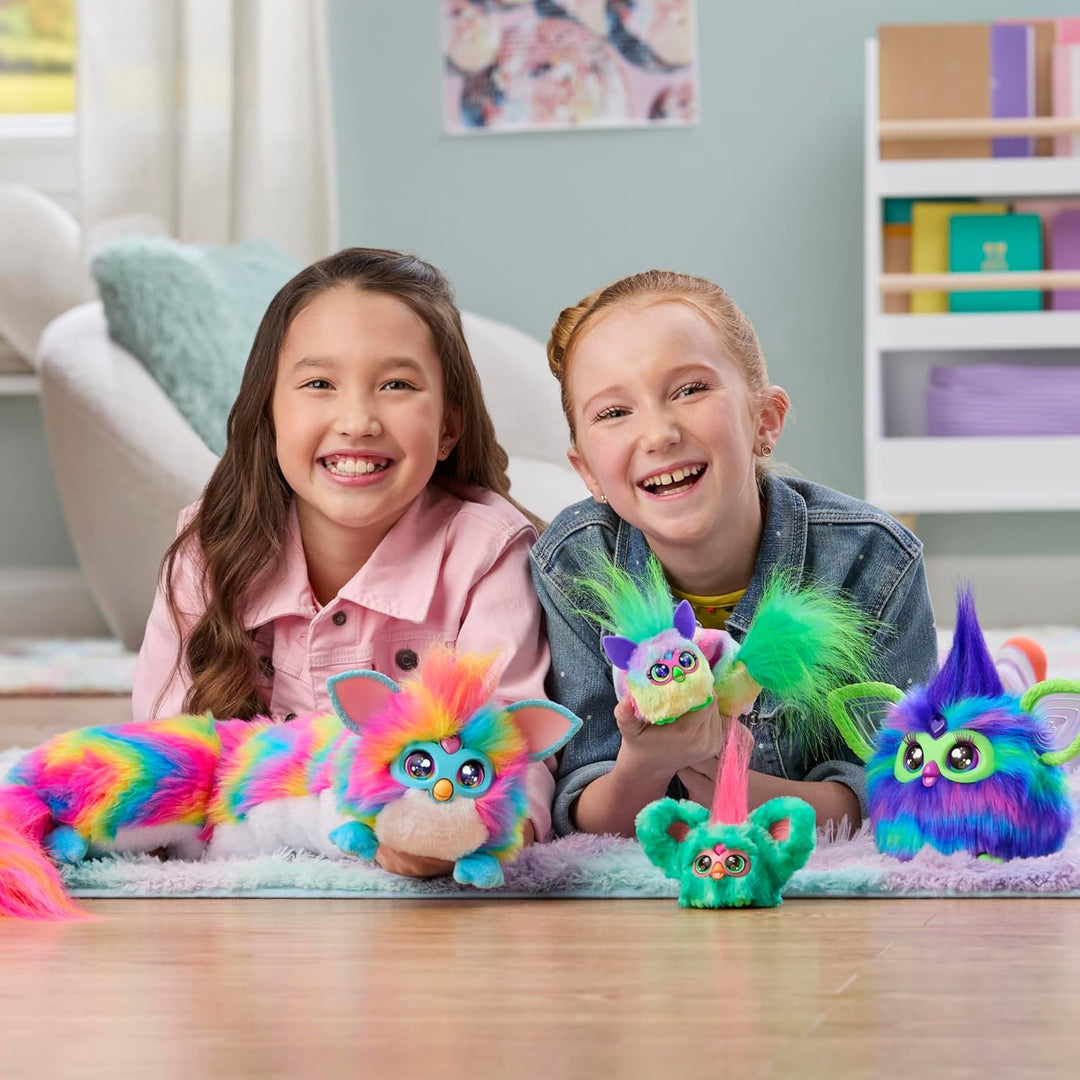 Furby DJ Furblets RAIN Bow bunt-gemustertes elektronisches Plüschspielzeug Macht Musik, Geräusche un