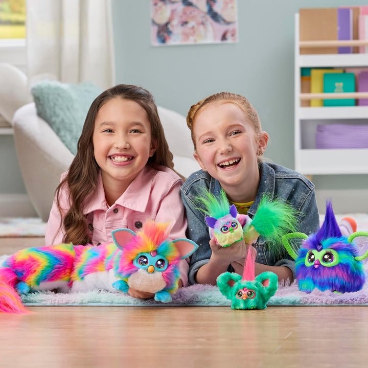 Furby DJ Furblets RAIN Bow bunt-gemustertes elektronisches Plüschspielzeug Macht Musik, Geräusche un