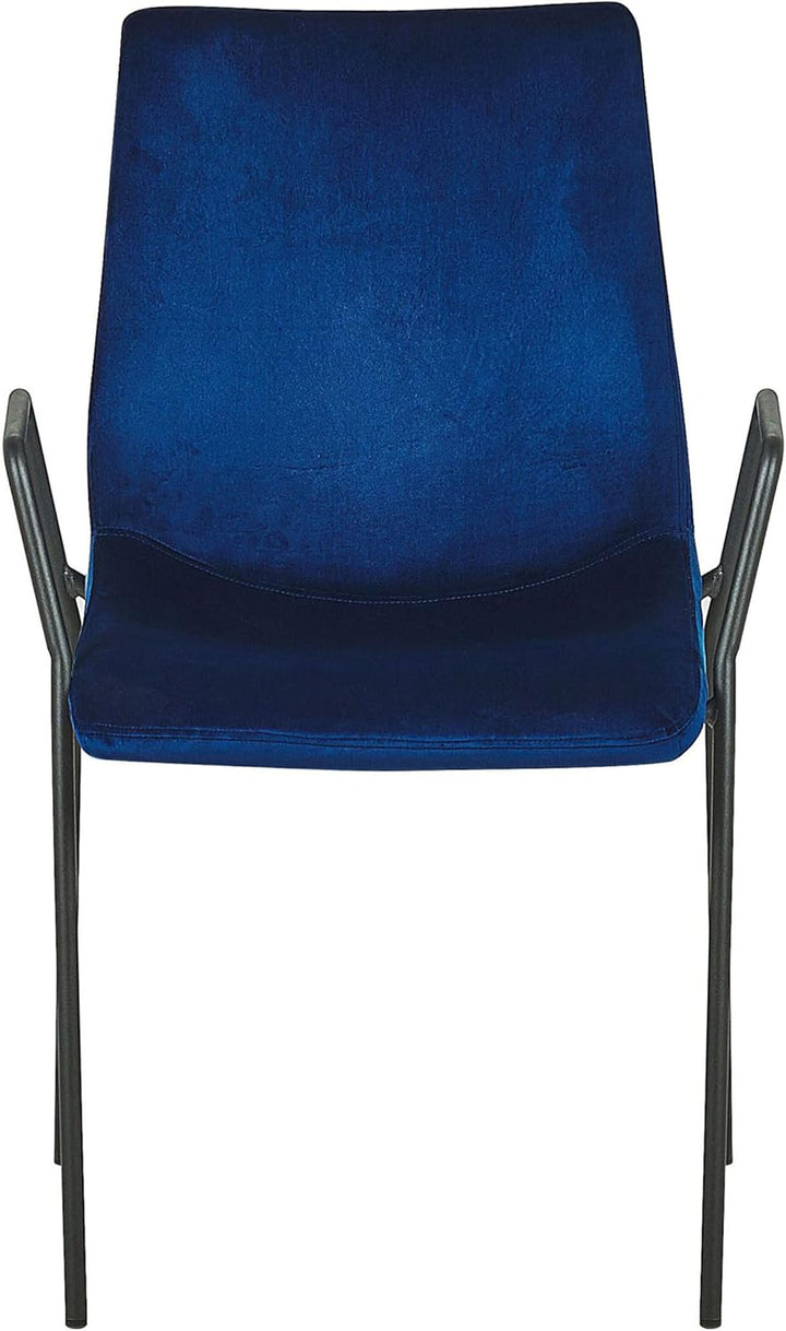 Moderner Esszimmrtisch 2er Set Dunkelblau Samtstoff Metallgestell Jefferson