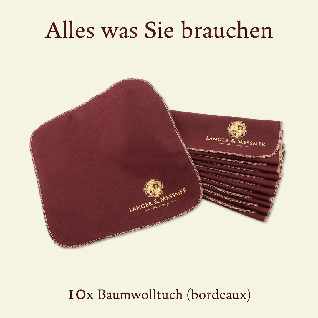Langer & Messmer Poliertücher für Glattleder aus 100% Baumwolle im praktischen Set - Das Schuhputztu