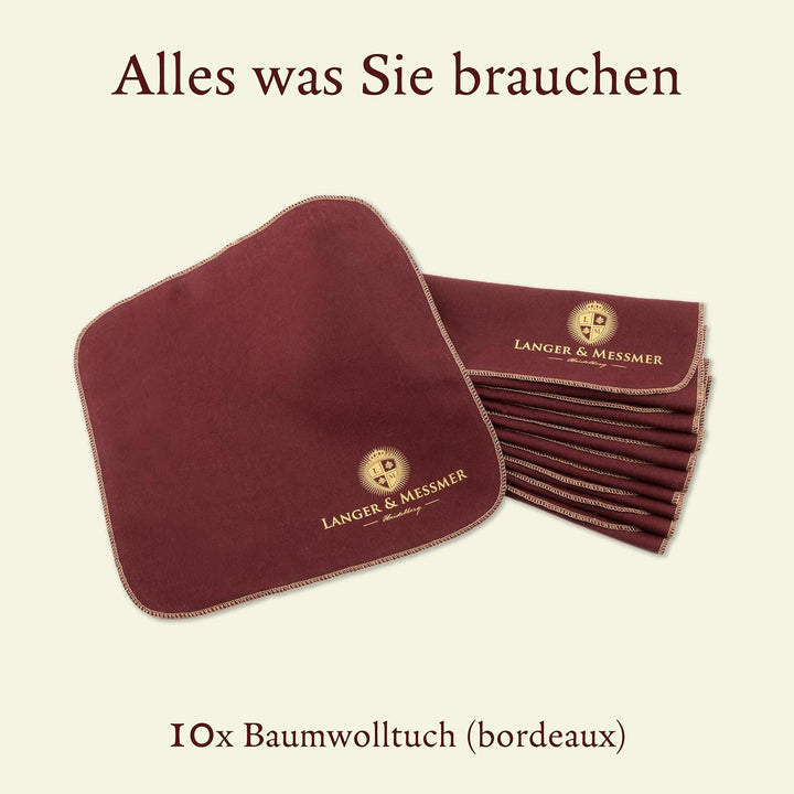 Langer & Messmer Poliertücher für Glattleder aus 100% Baumwolle im praktischen Set - Das Schuhputztu