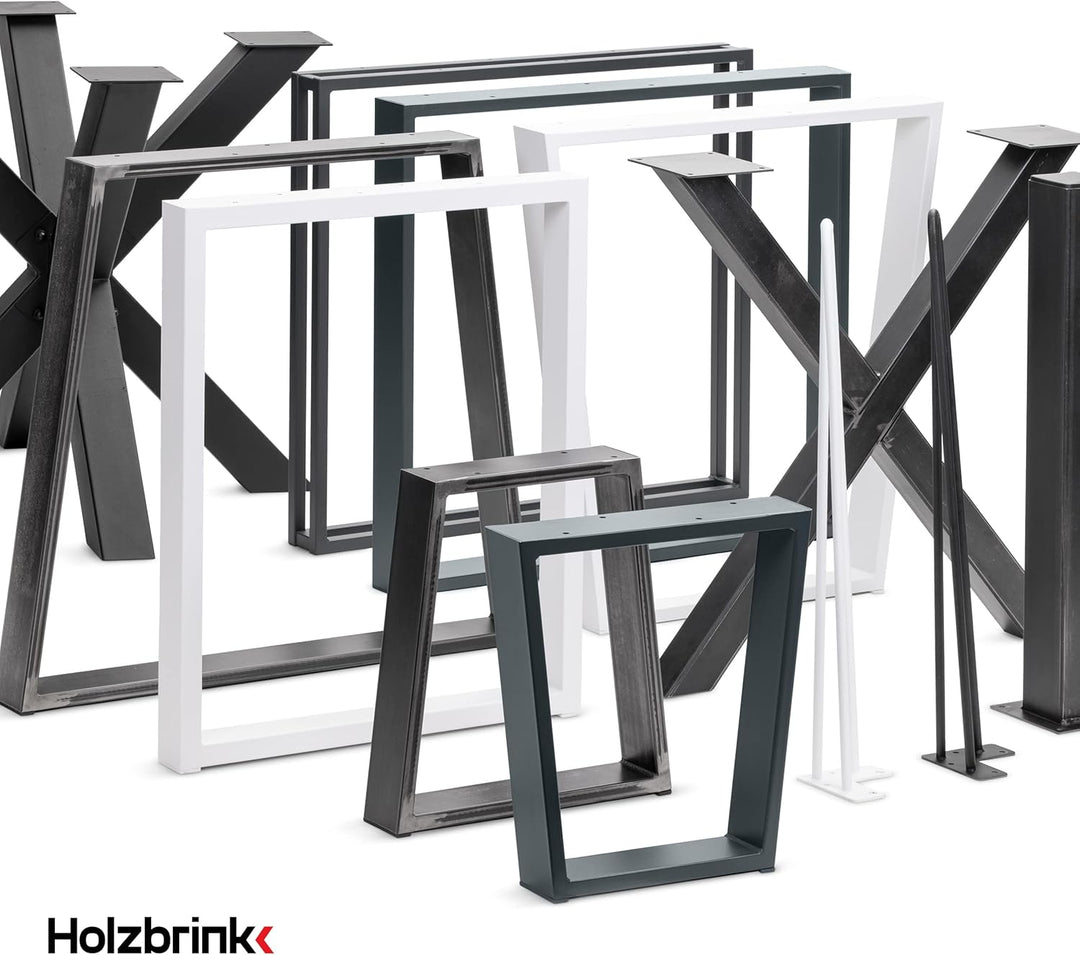 HOLZBRINK 4 x Hairpin Tischbeine Metall 3-Stangen, Hairpin Leg Möbelfuss, Schwarz, 72 cm, HLT-13A-72