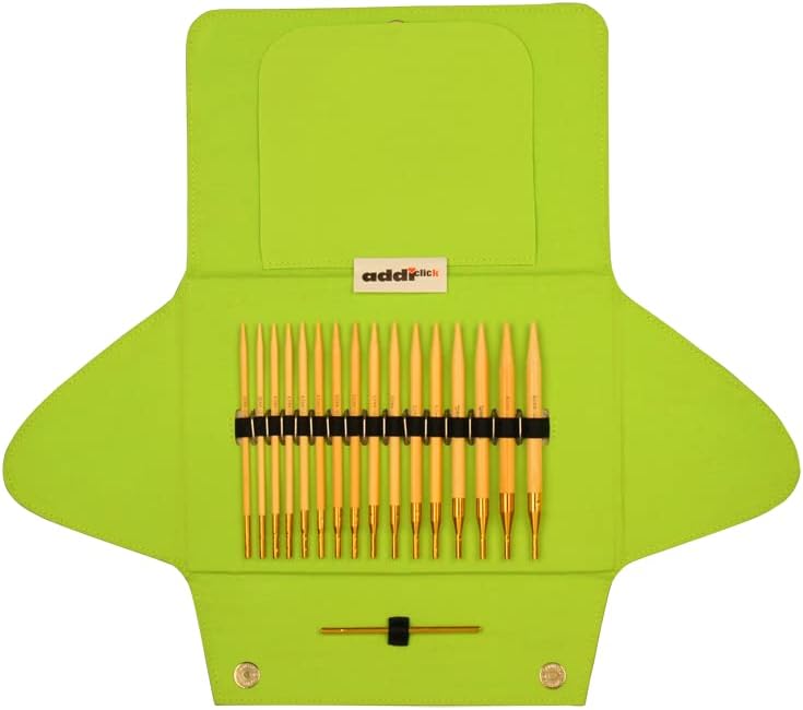 GIORGETTI STRASS addi Click Bamboo yellown Nature Rundstricknadeln Set 7550-20-0 Special Edition
