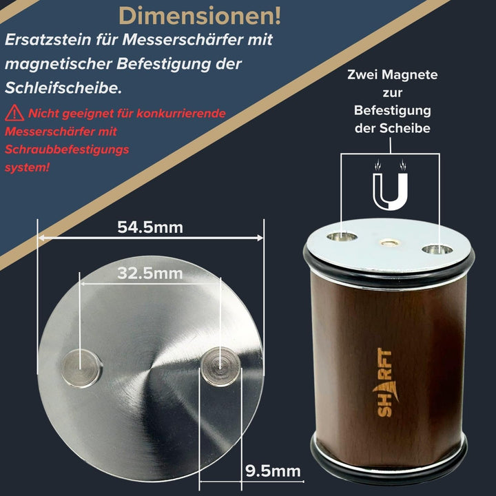 3000# Korund Ersatzstein für SHARFT Rollmesserschärfer geeignet für unsere Messerschärfer mit magnet
