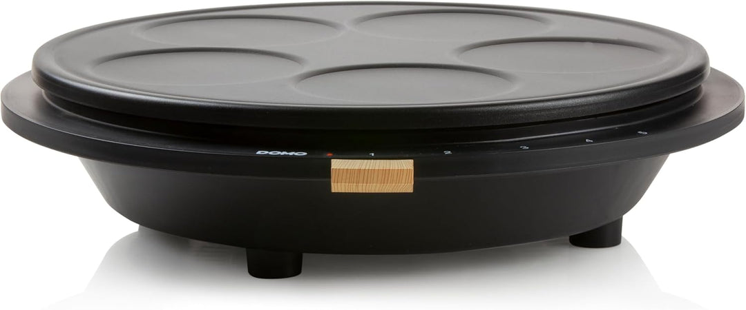 DOMO DO9227P Pancake-Platten Antihaftbeschichtung, Kontrollleuchte Schwarz