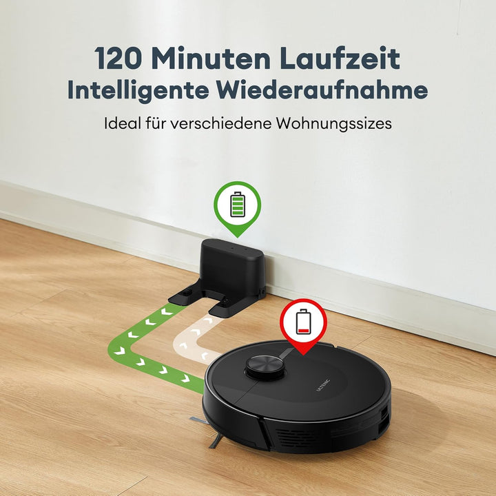 Ultenic Staubsauger Roboter 4000 Pa Saugkraft, Saugroboter mit Wischfunktion mit LiDAR Navigation T1