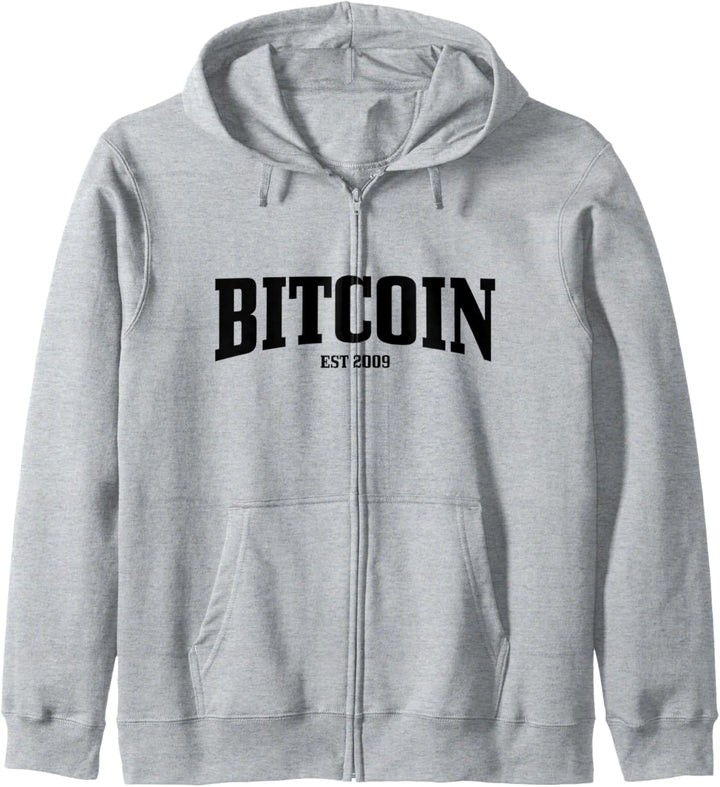 Bitcoin Est. 2009 Kryptowährung BTC Logo Krypto Trader Kapuzenjacke