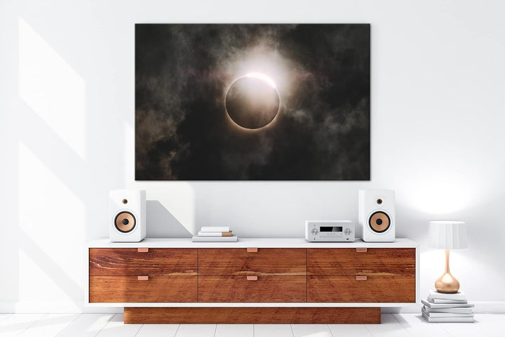 deyoli dunkelheitbringende Sonnenfinsternis Format: 80x60 als Leinwandbild, Motiv fertig gerahmt auf