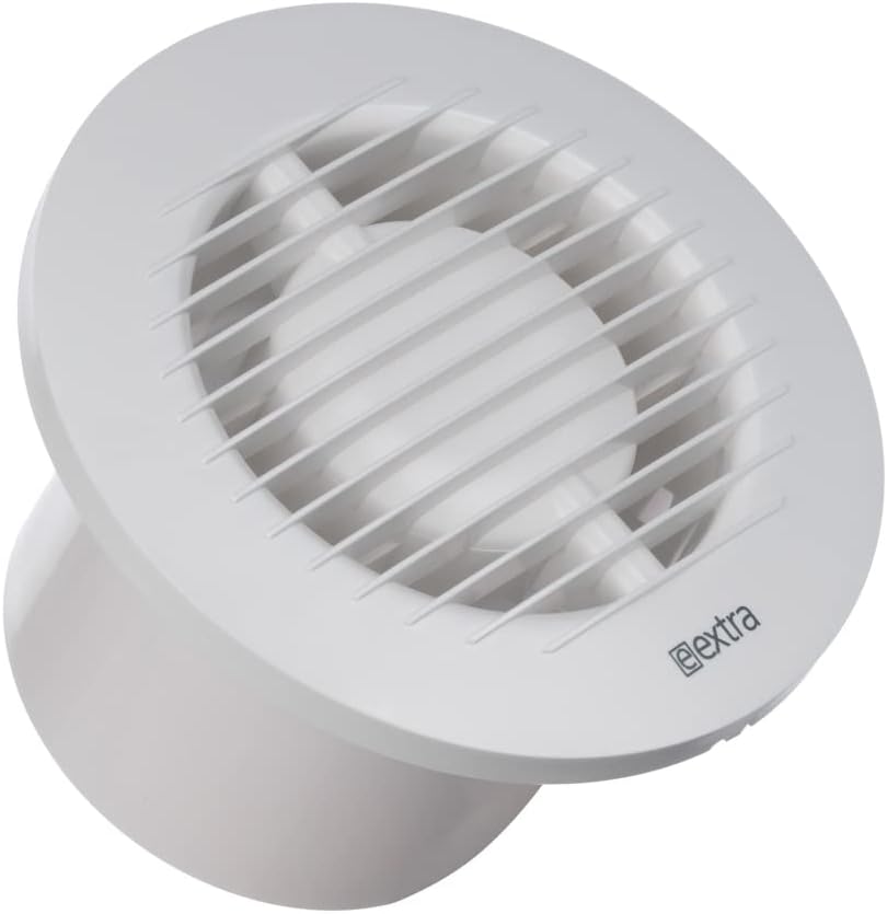 Ø 100mm Bad-Lüfter mit Feuchtesensor und Timer - Weiss, Leise Ventilator Rund mit Feuchtesensor