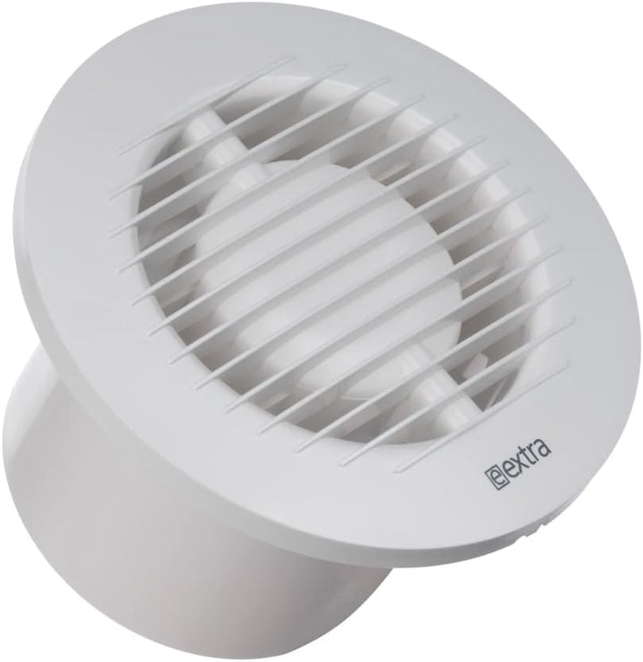 Ø 100mm Bad-Lüfter mit Feuchtesensor und Timer - Weiss, Leise Ventilator Rund mit Feuchtesensor