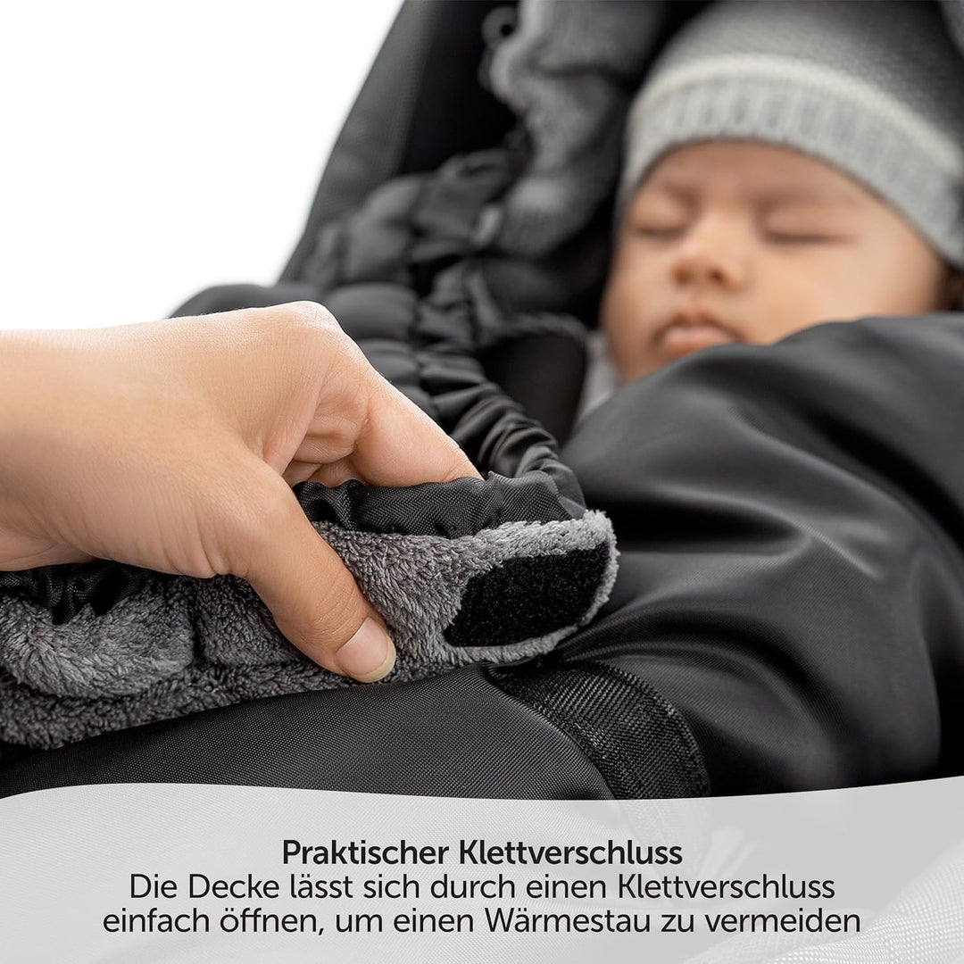 Zamboo Einschlagdecke für Babyschale und Babywanne - praktische Alternative zum Winter Fusssack, wei