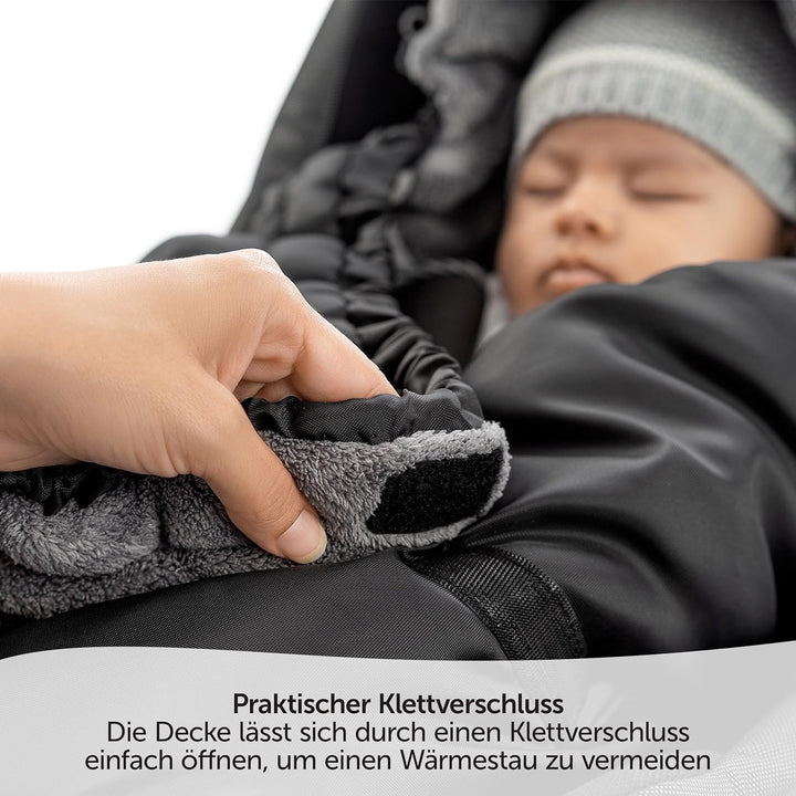 Zamboo Einschlagdecke für Babyschale und Babywanne - praktische Alternative zum Winter Fusssack, wei