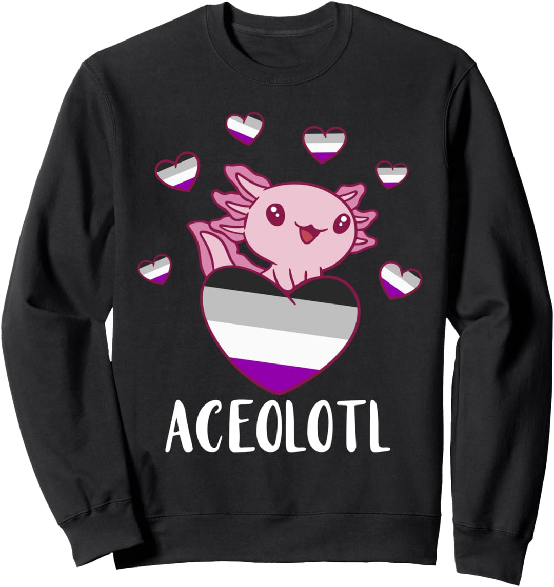 Asexual Cute Axolotl Ace Herz Asexualität Asexualität Stolz Flagge Sweatshirt