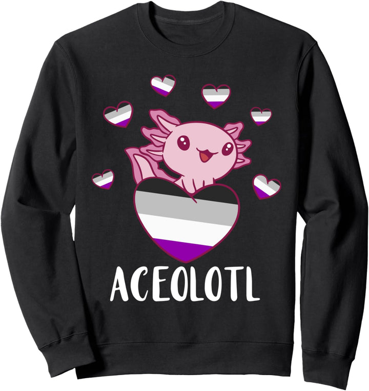Asexual Cute Axolotl Ace Herz Asexualität Asexualität Stolz Flagge Sweatshirt