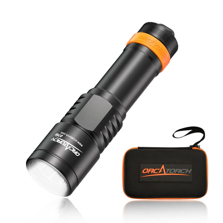 ORCATORCH D700 Tauchlicht, 1700 Lumen, mechanischer Kopf, Drehschalter, IP68 wasserdicht, 2 Stück 21