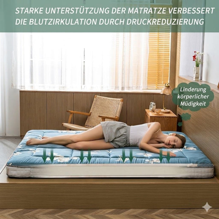 MAXYOYO Futon Matratze - gepolsterte japanische Bodenmatratze Gesteppte Klappbett Baumwolle Topper -