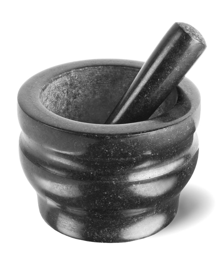 Cole & Mason H100379 Worcester Mörser mit Stössel, Schwarz, 18cm, Fur Gewürze und Kräuter, Granit 18