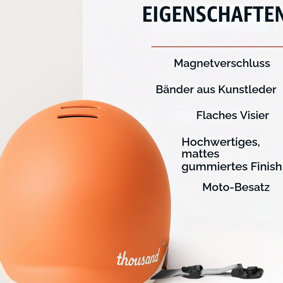 Thousand Heritage Collection Fahrradhelm für Erwachsene, niedriges Profil, Retro, Pendler, Sicherhei