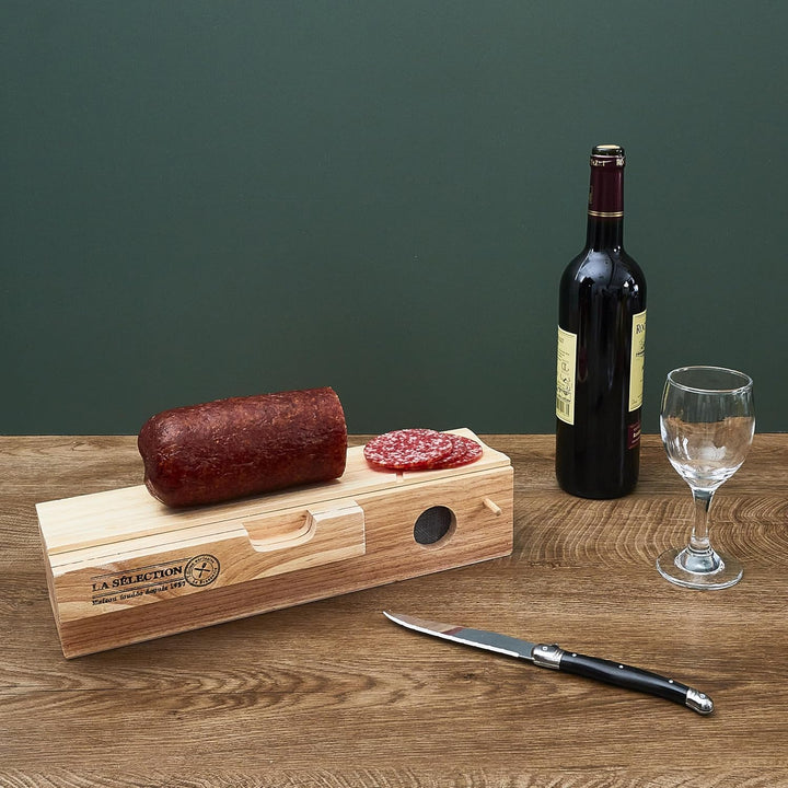 COOK CONCEPT Bistrot Kd3158 Laguiole – Wurstkäse und Messer aus Holz Beige, 32,7 x 10,8 x 7,7 cm