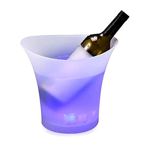 Smad Eimer, tragbare LED Eiskübel, 5L Eiskübel LED Eiswürfelbehälter, Sektkühler Getränkekühler Kühl