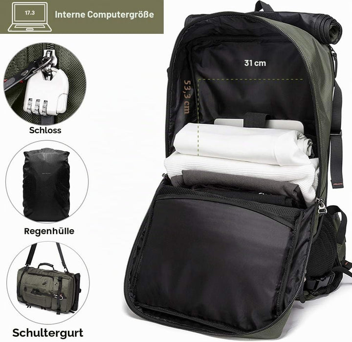 KAKA Travel Backpack, Carry On Backpack Durable Convertible Duffle Bag Fit for 15.6 Inch Laptop for
