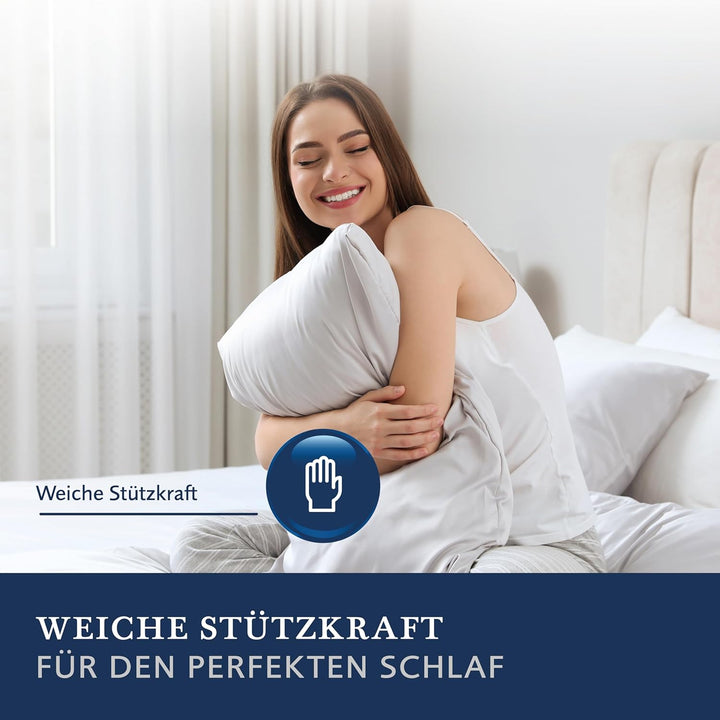 Billerbeck 5453670001 Kissen Kuschelkissen D/F 50%, circa 40 x 40 cm,Weiss