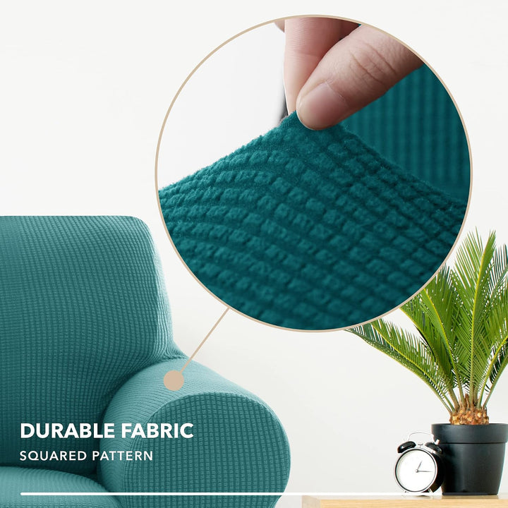Deconovo Sofabezug für 2-Sitzer-Sofa mit Armlehnen, für Schlafzimmer, Wohnzimmer, dehnbar, bequem, T