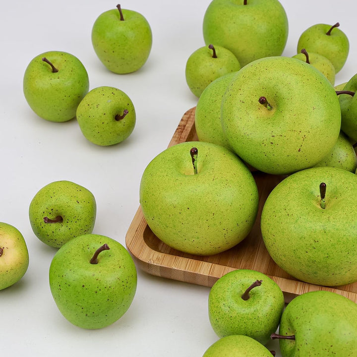 13 PCS Mini Grün Apfel Künstliche Realistisch Kunststoff Früchte Gefälscht Lebensecht Modell Requisi