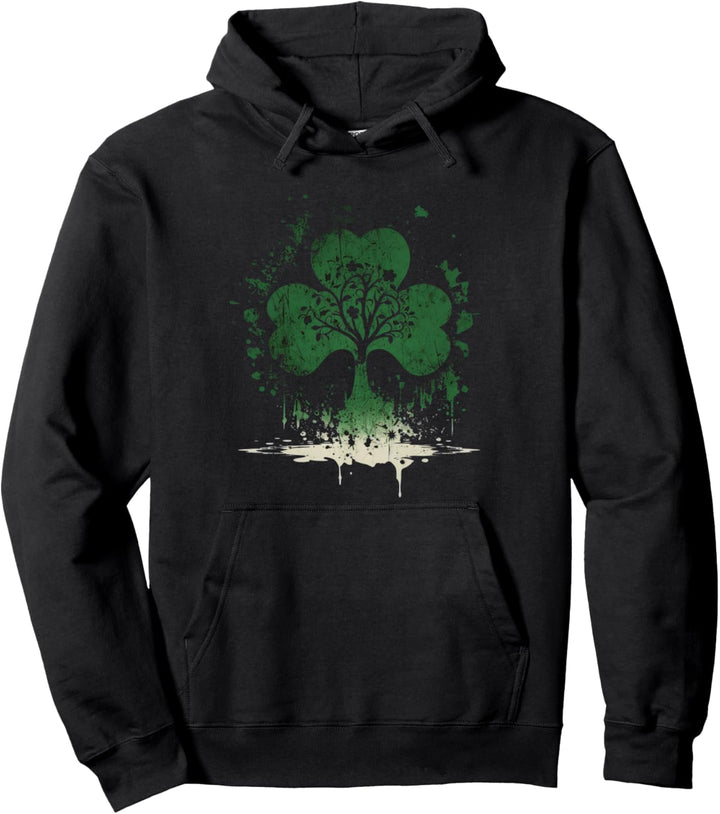 St. Patricks Day Kleeblatt Kunst Pullover Hoodie
