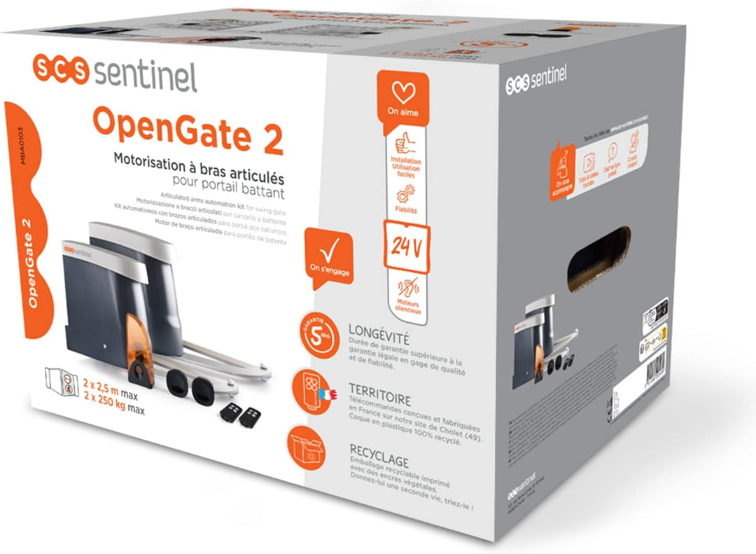 SCS Sentinel - MBA0103 Gelenkarmmotor für Drehtür - 24V - 2 Fernbedienungen Reichweite 50m - Blinkli