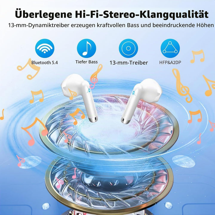 Drsaec Bluetooth 5.4 Kopfhörer, 6D Tiefer Bass In Ear Kopfhörer Kabellos Bluetooth 2026 Neu 56 Std K