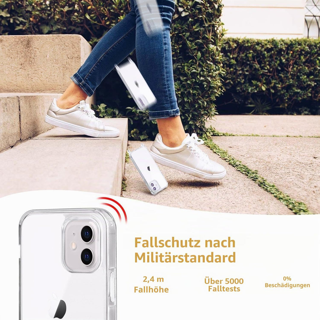 Handykette mit Band für Apple iPhone 12 Mini Hülle - Necklace Handyhülle - Transparente Case zum Umh