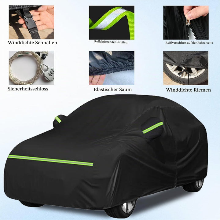 Atmungsaktiv Autoplane Ganzgarage für Smart Fortwo W451 W453 2016-2024, Autoabdeckung Vollgarage Ers