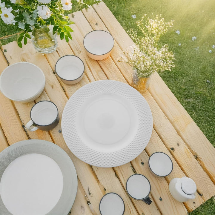 Annastore Camping-Geschirr Set aus Melamin Wieder verwendbar spülmaschinenfest mikrowellengeeignet -