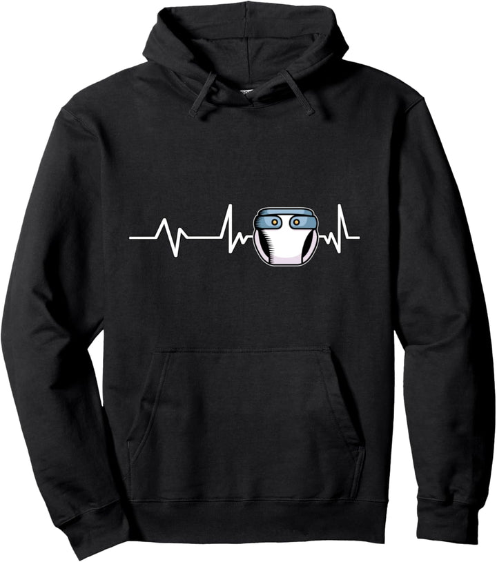 Baby Windeln Herzschlag Mutter Mama Geschenk Schwangerschaft Pullover Hoodie