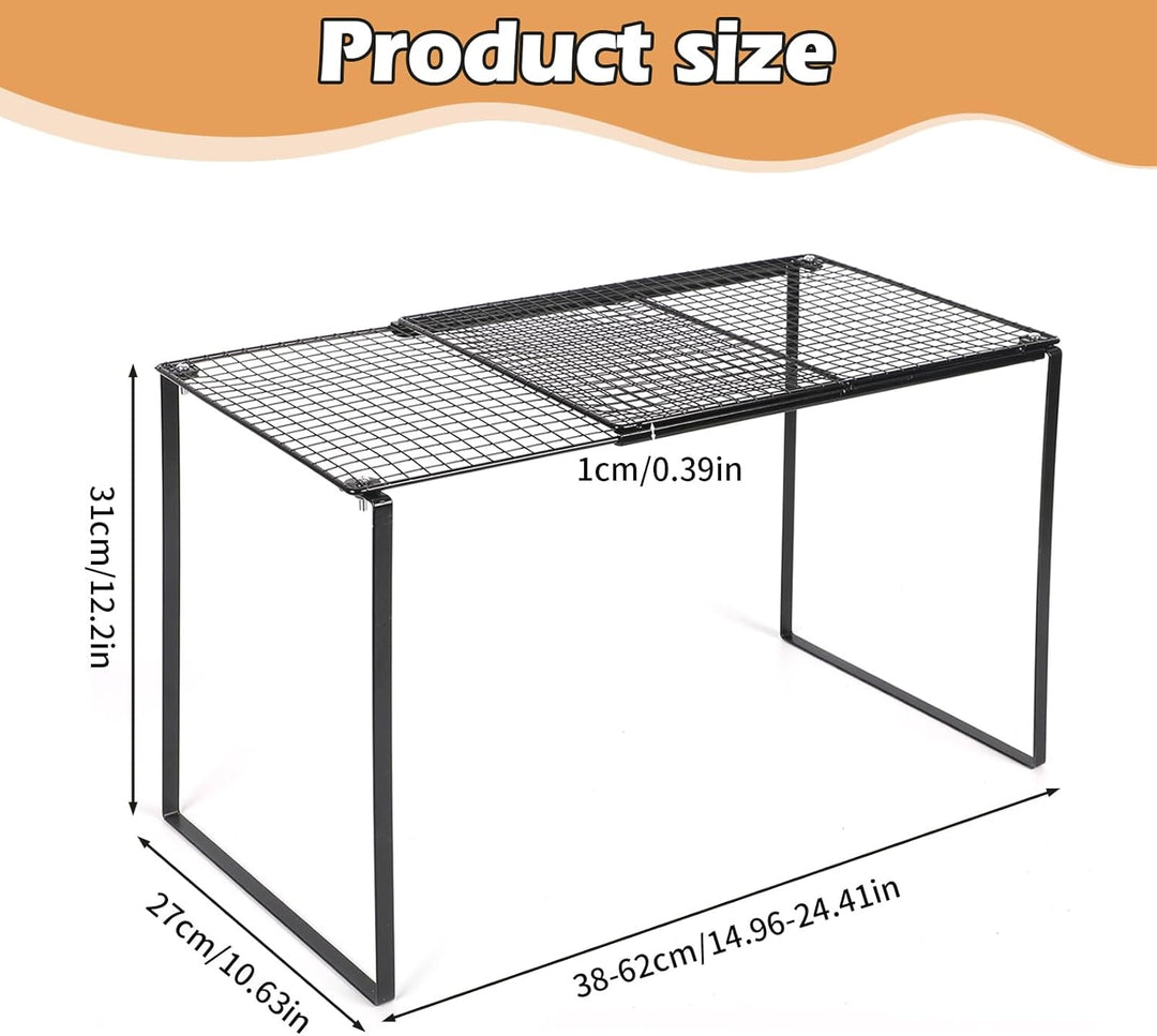 Erweiterbares Schrankregal, 38-62cm Erweiterbarer küchenregal organizer, Stark Regaleinsatz für küch