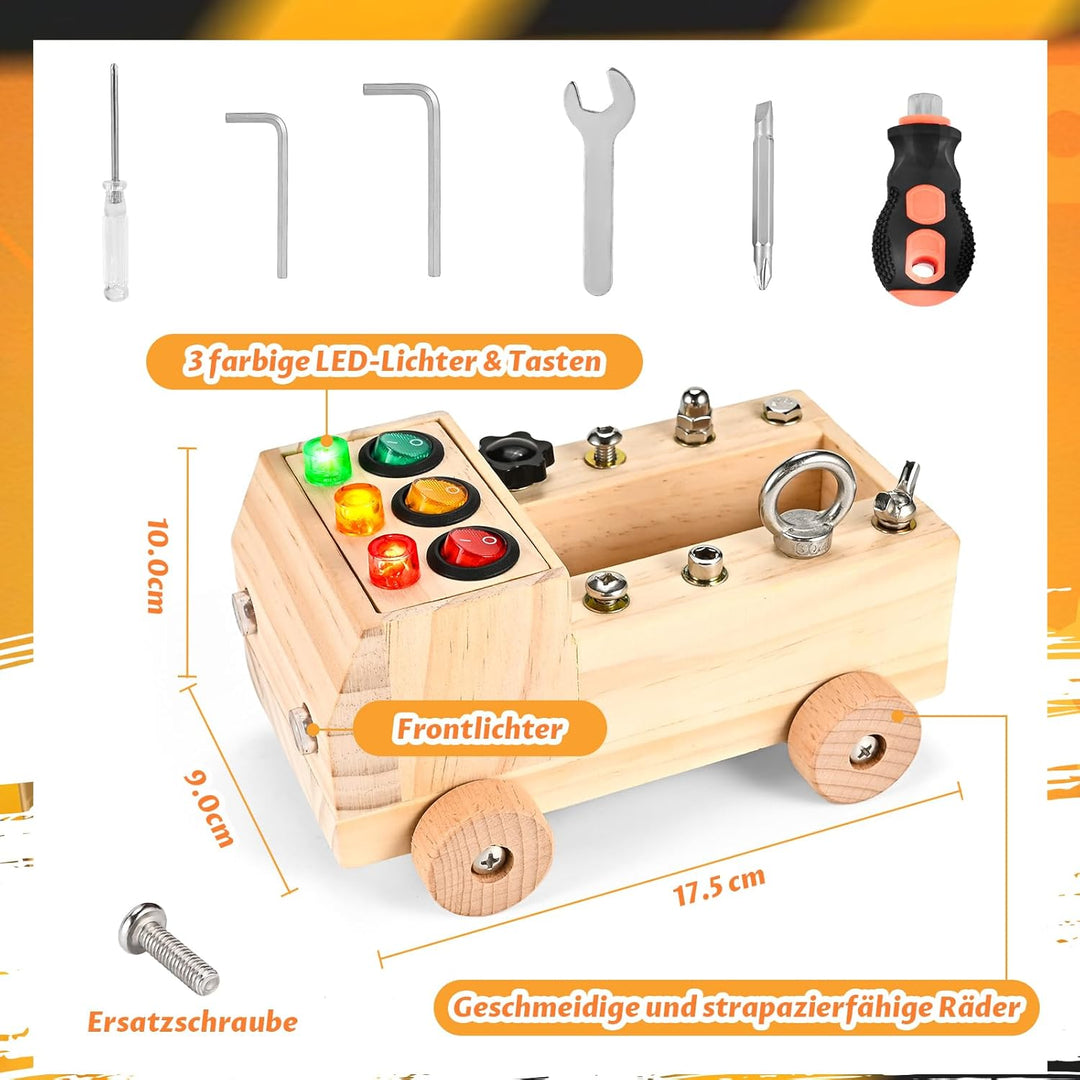 Wooderma Montessori Schraubendreherbrett | Montessori Schraubbrett Spielzeug ab 3 4 5 Jahre | Lernsp