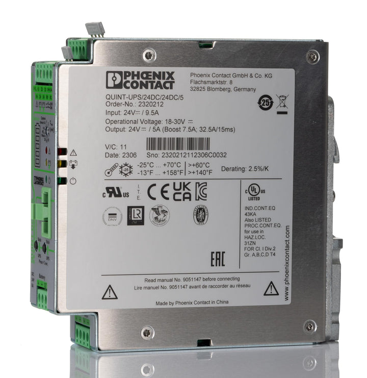 Phoenix Contact QUINT-UPS DIN-Schienen USV Stromversorgung 120W, 24V dc / 40A