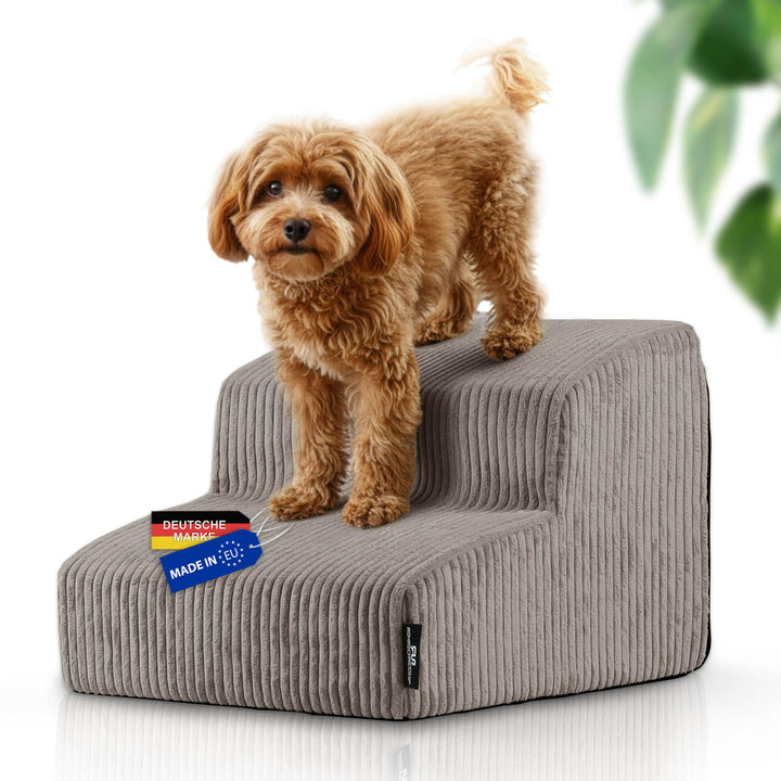 Rohrschneider Hundetreppe kleine Hunde | Made in EU | Haustiertreppe mit Rutschfester Unterseite | K