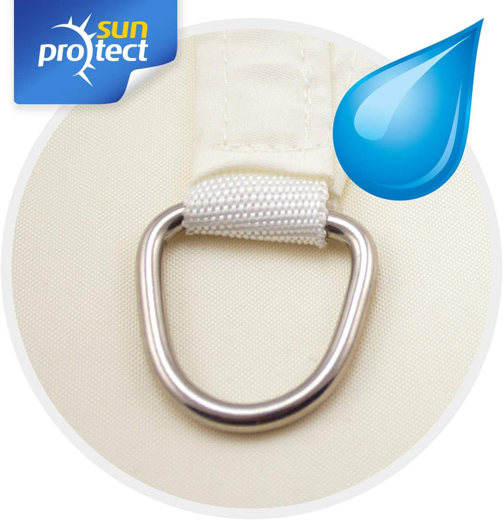 sunprotect 83236 wasserabweisend Sonnensegel Hydro, 3,5 x 4,5 m, Rechteck, wasserabweisend, Creme 3.