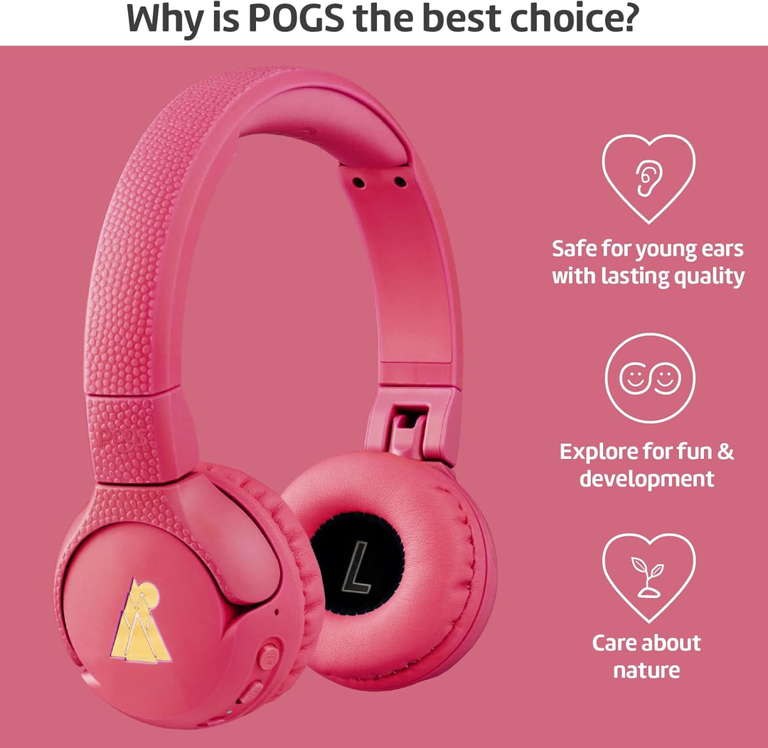 POGS Drahtloser Bluetooth Kinderkopfhörer | The Gecko 2 | Faltbarer robuster Kinderkopfhörer ab 3 Ja